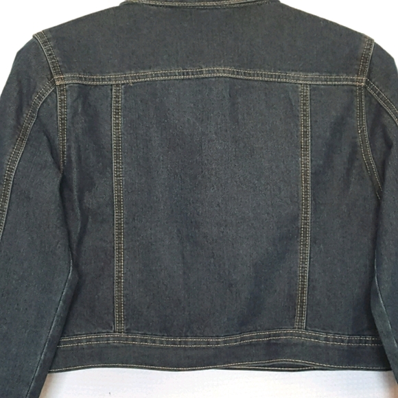 COPY - NEW DKNY Girls XL (Women's XS / Petite Sm) Cropped Dark Denim Jean Jacket - Picture 7 of 10